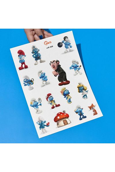 Crafto The Smurfs Themed Sticker Set for Agenda, Planner and Bullet Journal - Scrapbook Suitable
