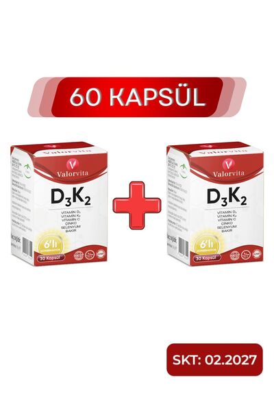 Tabder İlaç ve Kimya San Valorvita D3K2 Complex D3K2 , Çinko , C Vitamini , S...