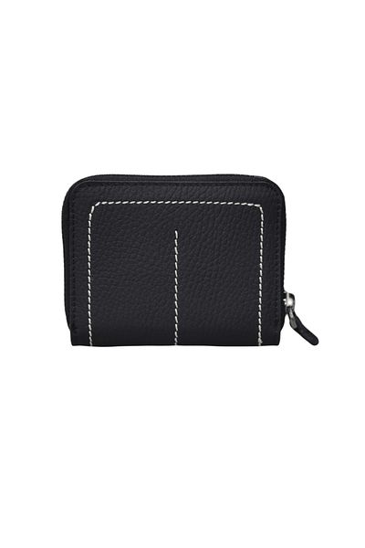 GUARD Black Guti Matte Zippered Wallet with Stitching Detail / Hand Portfolio