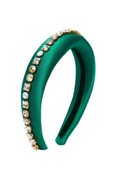 CSR AKSESUAR coroană căptușită din satin cu piatră de cristal