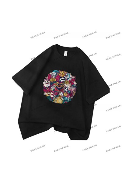 Adrift Y2K Unisex Harajuka Anime Retro Kawai Kuromi T-shirt Κωδικός-Μπλε-Ετικ...