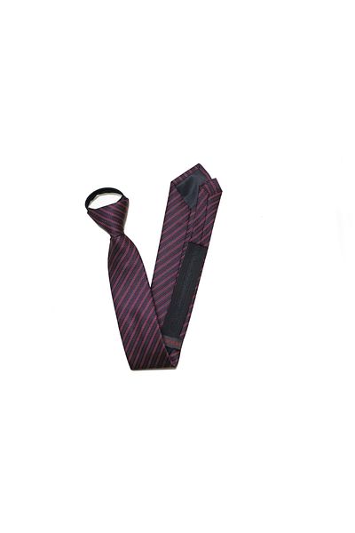 PROKRAVAT Chain Patterned Burgundy Black Zippered Tie