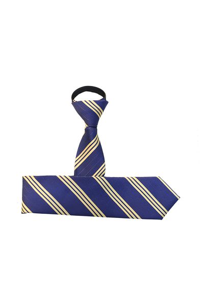 PROKRAVAT Gold Navy Blue Striped Zippered Tie