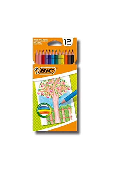 Bic 12-Piece Woodless Dry Paint Synthetic Resin - School Kids Girls Boys Penc...