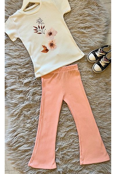 enes baby 100% cotton ribbed summer Spanish leg 2-piece set