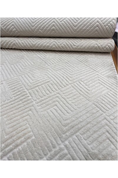 AKSU Merinos Rölyef Aden Krem Kaymaz Taban Kesme Halı Yolluk