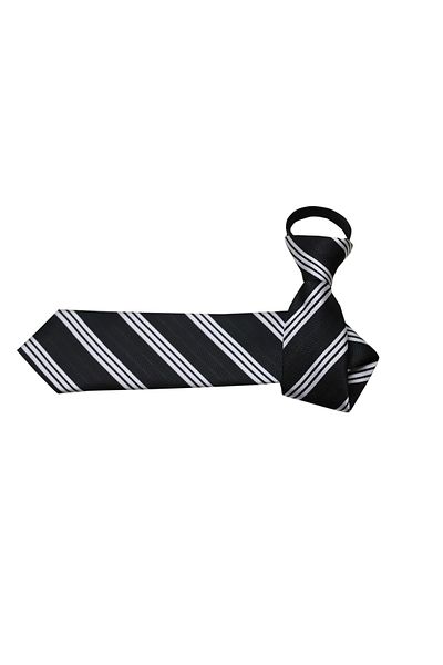 PROKRAVAT Black and White Striped - Zippered Tie
