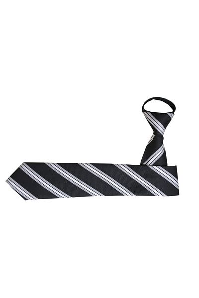 PROKRAVAT Dark Blue Gold 3 Stripe Zippered Tie