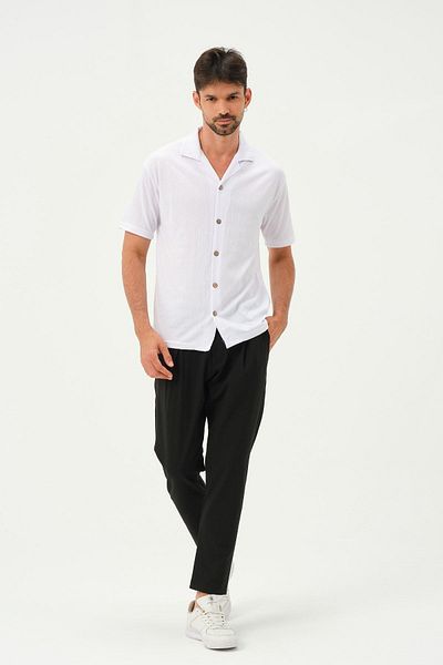 RELAXL Men's Black Pocketed Pleated Tough Fabric Regular Stylish Trousers for Office