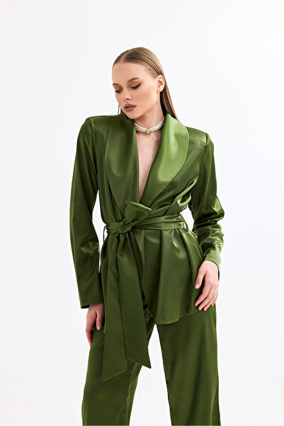 Bohai Design Special Design Satin Trousers Jacket Top and Bottom Set