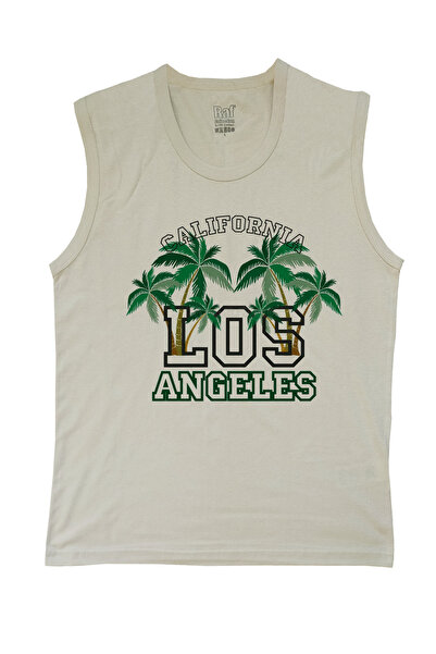 Raf Coll Bărbați fără mâneci tricotat Los Angeles Design imprimat digital 100...