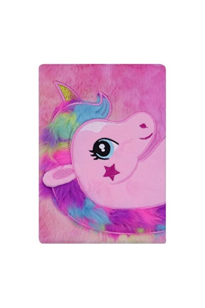 gifttime Caiet cu dungi de pluș cu design unicorn