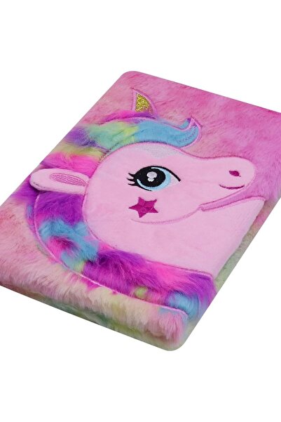 gifttime Caiet cu dungi de pluș cu design unicorn