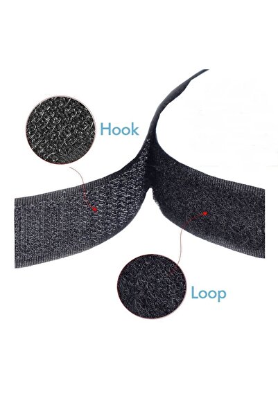 Genel Markalar Siyah Cırt Cırtlı Bant 2 Çift Taraflı Amerikan Fermuarı 3 Cm G...