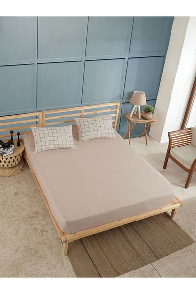 üntaş Sahran Life Plaid Brown Combination - Oversize 180x200, Elastic Sheet and 2 Pillowcases