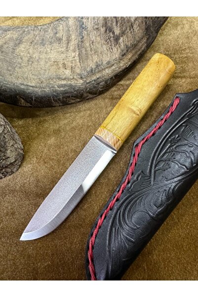 Genel Markalar Puukko Model Deri Kılıflı Kampçı Bıçağı El Işçiliği N690 Çelik