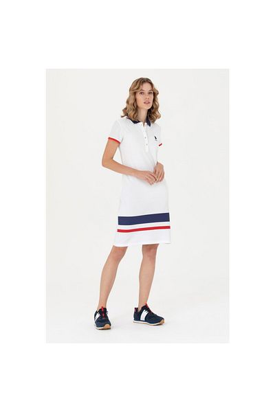 U.S. Polo Assn. Rochie tricotată albă pentru femei U.S. Polo Assn.50231581-VR033