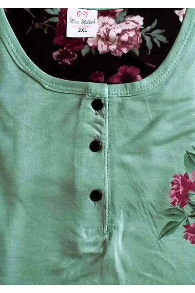 Miss Melina Bamboo Short Sleeve Women's Pajama Set GREEN