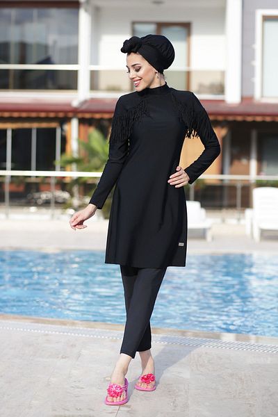 Remsa Mayo Lycra Full Covered Hijab Μαγιό Ramira 4105 Μαύρο