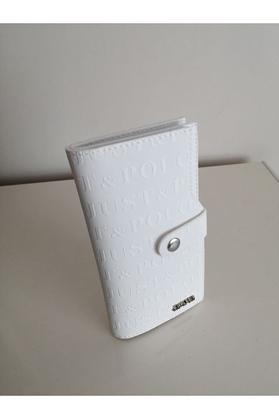 Just Polo Women's White Zippered and Covered Wallet-1001