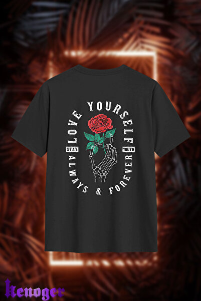 kenoger Unisex Oversize - Μπλουζάκι με στάμπα Stay Youth