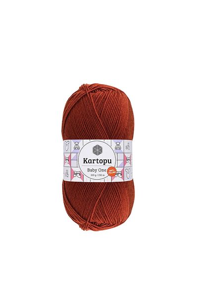 Kartopu Baby One K832 - 100 Gr Dark Brick Color Hand Knitting Rope