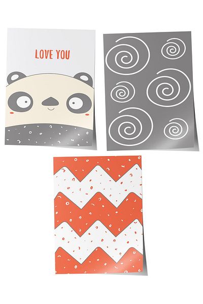 Postifull Baby Room Painting Set of 3, Baby Room Wall Decor, Kids Room Decor, Frameless Poster