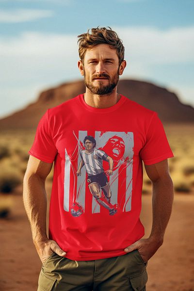 Biy Store Diego Armando Maradona photo uniform printed unisex regular t-shirt