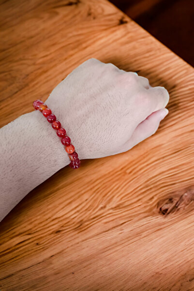 MGA DOĞAL TAŞ Kırmızı Akik Taşı Bileklik  Doğal Taşlar Orijinal Gerçek Akik Taşı Bileklik