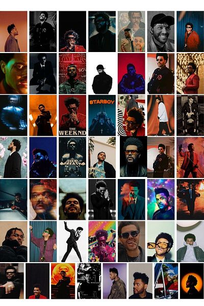 Postifull The Weeknd Poster Collage Set με 50 τεμάχια αφίσα τοίχου και αυτοκόλλητη ταινία δώρο 10*15 cm