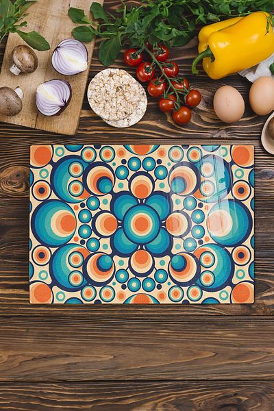 Postifull Vintage Glass Cutting Board, Thick And Unbreakable Glass, Chopping Board, Kitchen Presentation Board - 21*30cm