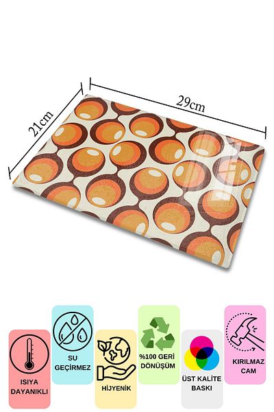 Postifull Vintage Glass Cutting Board, Thick And Unbreakable Glass, Chopping Board, Kitchen Presentation Board - 21*30cm