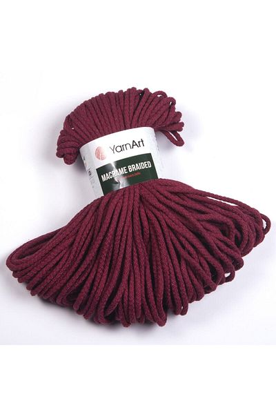 Yarnart Macrame Braided - Μακραμέ Χειροποίητο Νήμα Πλεξίματος Claret Red-781