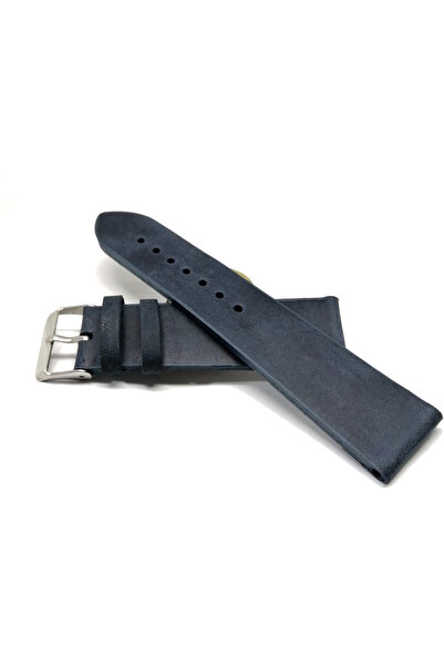 FADO سوار ساعة جلد رمادي أصلي متوافق مع الأحفوري 20 ملم أزرق داكن