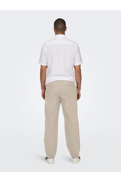 Only & Sons Men's Loose Cut Linen Trousers -22028267