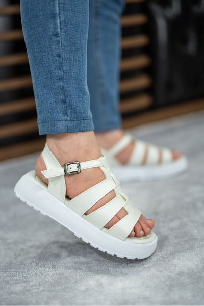 Weynes Sandale confortabile pentru damă, cu talpă înaltă și detaliu cu bretele - WSB0946