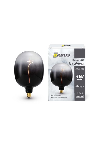 ORBUS Dekoratif Led Ampul CLEAR TO BLACK 4W 100lm DGC170