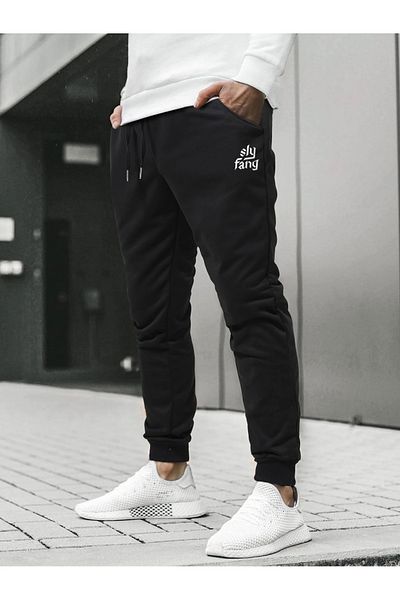 De Carte Sly Fang Printed Regular Fit Basic Μαύρο Φούτερ