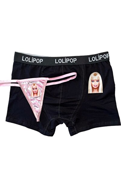 Lolipop Butik Baskılı Boxer & Tanga Çift Set