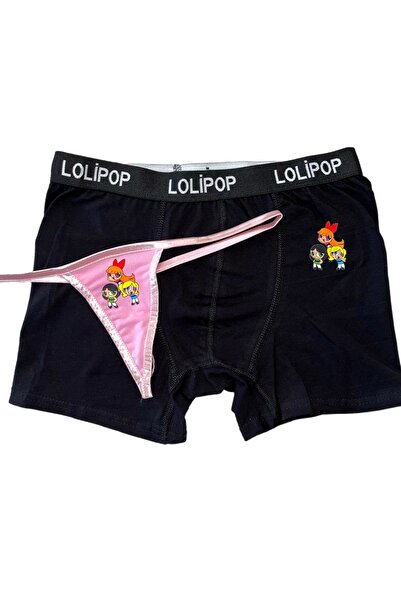 Lolipop Butik Powerpuff Girls Baskılı Boxer & Tanga Çift Set