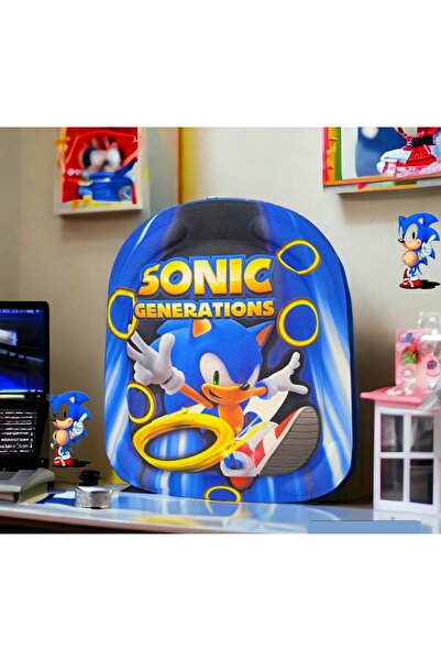 Shopiolog Sonic 3D Embossed Kindergarten Nursery and Daily Use Bag Backpack 2-6 Years