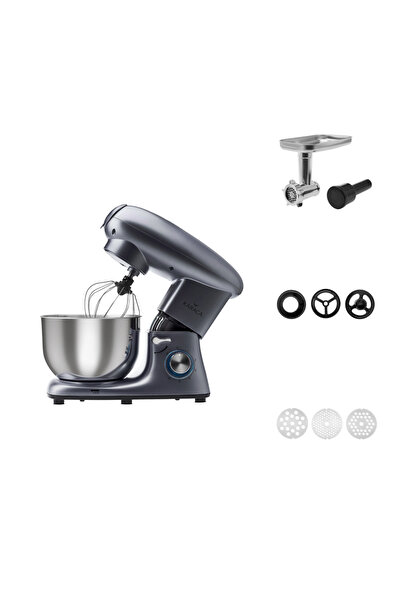 Karaca 1900W Kıyma Ve İçli Köfte Aparatlı Premium Stand Mikser Antrasit Mutfa...