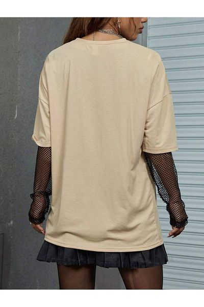 EVIus Unisex Oversize Grunge Punk Eye Skull Crew Neck T-shirt