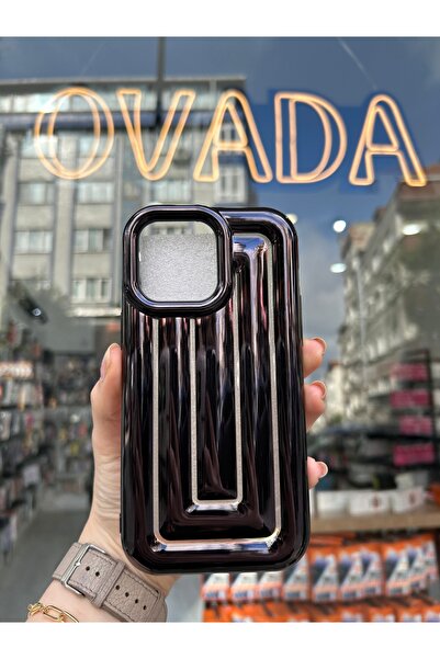 OVADA İphone 14 Pro Uyumlu Kamera Korumalı 3D Labirent Desenli Silikon Kılıf