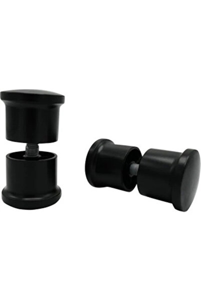 Genel Markalar Siyah Topuz Duşakabin Kulp Seti 2 İç 2 Dış Çift Kapak Kulbu Duş Seti Siyah Plastik