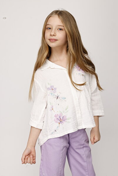 JENA Floral Printed Muslin Girl's Shirt