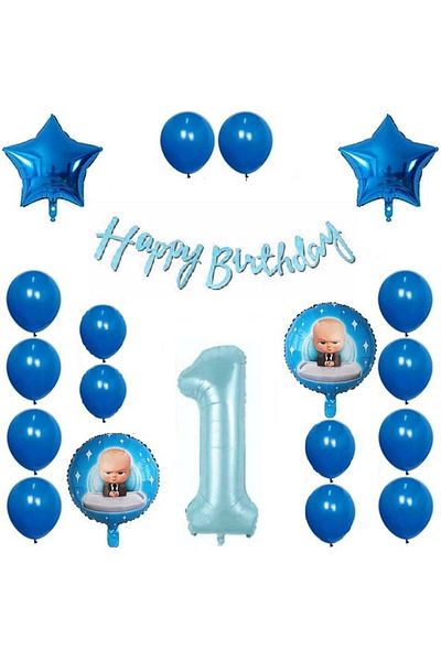 DÜVENCİ TİCARET Baby Birthday Balloon Set - PATRON