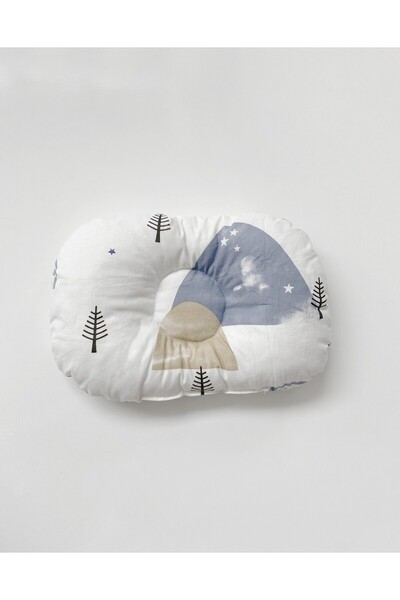 Jaju Baby وسادة رأس مسطحة بنمط الشجرة والجبال، وسادة للوقاية من متلازمة الرأس...