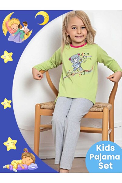 Uniquerrs Devojčin set od Pamuk delova, dugi rukavi, Sa deznom komada, pidžama