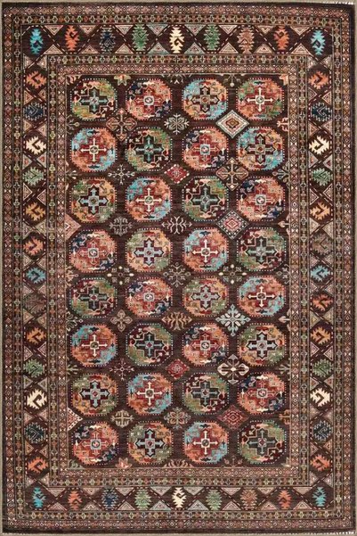 Rugs Modern Halı Round Colored Modern Patterned Woven Base Miravip865
